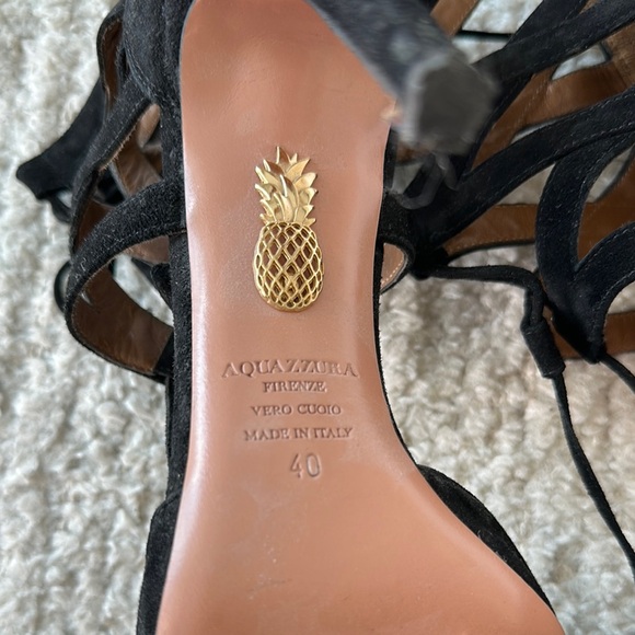Aquazzura Black Suede Lace up Pumps main image 5